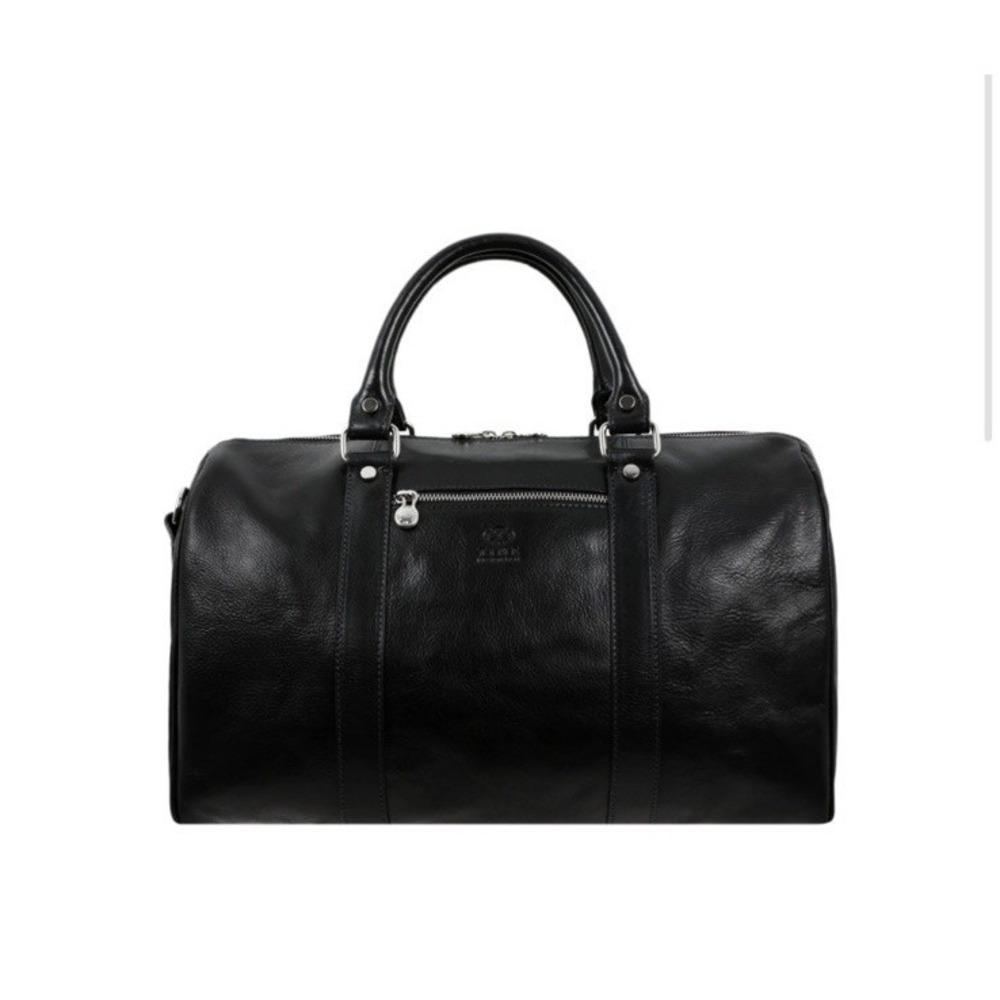 Time Resistance The Ambassadors Small Leather Overnight Bag Duffel Black NWT